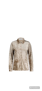 Bobie crushed velvet shirt, Red Button