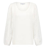Fanny broderie sleeves, Red Button