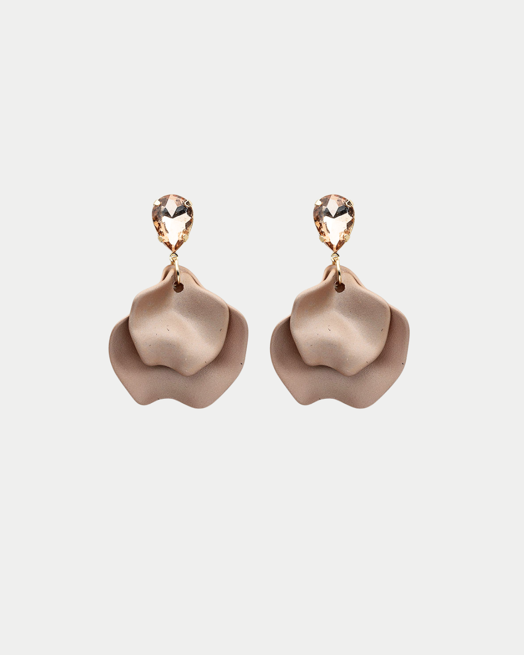 Leaf earring w. stone, BOW19