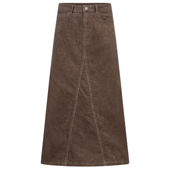 Aline corduroy skirt, Red Button