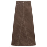Aline corduroy skirt, Red Button