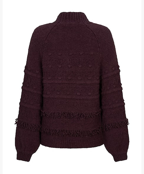 Fringes Stickad – Red Button