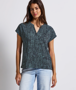 Shirtblouse w splitneck AOP, Street One